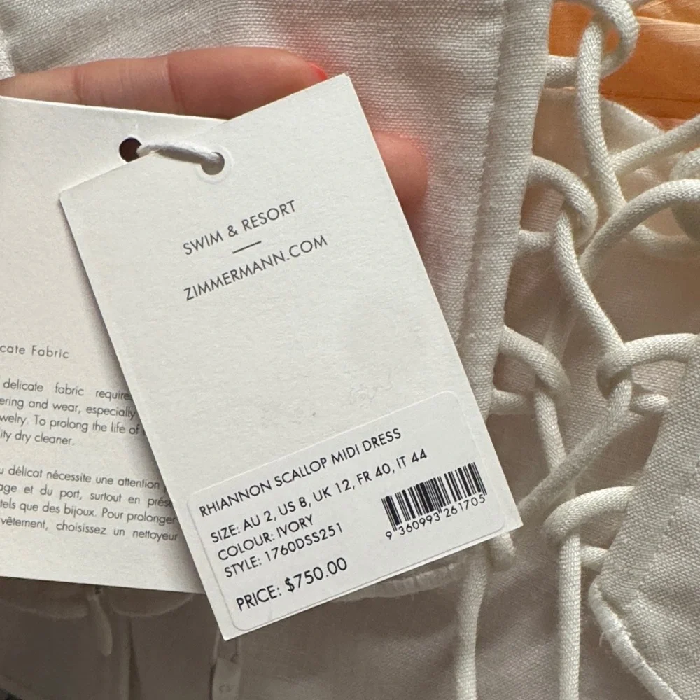 Zimmermann Rhiannon Scalloped Linen Midi Dress - Picture 11 of 15